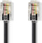 Nedis Telecomkabel - RJ10 Male - RJ10 Male - 2.00 m - Kabel design: Gekruld - Kabeltype: RJ10 - Zwart