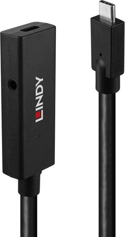 Lindy 43364 - USB-C-kabel - 5 m - USB 3.2 Gen2 - Zwart