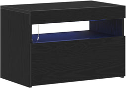 vidaXL - Nachtkast - met - LED - Verlichting - Zwart - Eiken - 60x35x40 - cm - Gefabriceerd - Hout