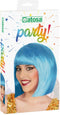 Atosa Verkleedpruik voor dames half lang haar - Blauw - Bob lijn - Carnaval/party