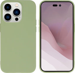 iMoshion Hoesje Geschikt voor iPhone 14 Pro Hoesje Siliconen - iMoshion Color Backcover - groen