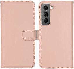 Selencia Galaxy S22 - Echt Lederen Bookcase - 3 Pashouders - Dusty Pink