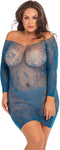 Kanten Offshoulder jurkje René Rofé blauw - XL/2XL