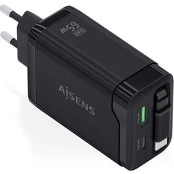 Aisens ASCH-65W3P071-BK - Oplader - 65 W Snel opladen - Zwart