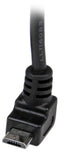 Startech.com USBAUB1MU - Micro USB-kabel A-naar-micro-B - 1 m met opwaartse hoek - Zwart
