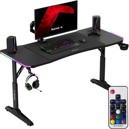 Huzaro Hero 3.6 - Gamingbureau - RGB-verlichting - Zwart - 140x60 cm