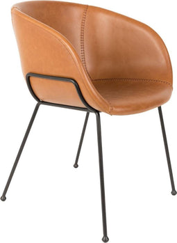 Zuiver Feston Armstoel - Bruin - Set van 2