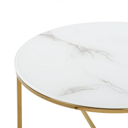 QUINCY - Salontafel - Wit - Veiligheidsglas