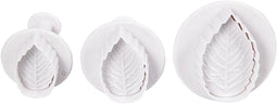Uitsteekvormen met stempel, d: 3,4+4,4+4,9 cm, wit, 3stuks