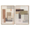 Schilderij Home ESPRIT Bruin Beige Abstract Stads 50 x 3 x 70 cm (2 Stuks)