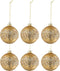 J-Line kerstballen Rond Glitter - glas - goud/oker - doos van 6