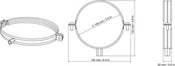Verzinkte buisklem, diameter 100 mm, rubberen inzet, ventilatiebuis, afvoerslang, afzuigslang, buish