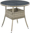 Juskys Yoro - Tuintafel - Rond 80 cm - Grijs - Incl. Glasplaat