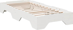 vidaXL - Bedframe - zonder - matras - stapelbaar - 100x200 - cm - massief - hout - wit