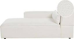 HELLNAR - Chaise longue - Wit - Rechtszijdig - Bouclé