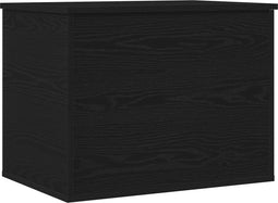vidaXL - Opslagdoos - met - Deksel - Zwart - Eiken - 60x42x46 - cm - Engineered - Hout