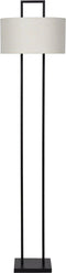 Atmooz - Vloerlamp Belford - Staande Lamp - Stalamp - Woonkamer - Zwart en witte kap - Hoogte 168cm - Metaal