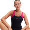 Speedo Hyperboom Splice Racerback - Sportbadpak - EnduraFlex stof - Marine/Roze - Maat 38