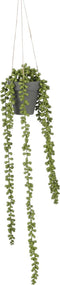 Mica Decorations Senecio Kunst Hangplant in Pot - H56 x Ø9 cm - Lichtgroen
