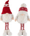 J-Line kerstfiguur Kabouter - textiel - rood/wit - large - 2 stuks