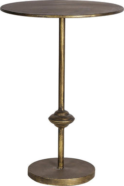 PTMD Tamira goudkleurige metalen simpel tafel rond op voet maat in cm: 35 x 35 x 50 - Goud