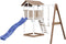 AXI Beach Tower Speeltoestel in Bruin/Wit - Speeltoren met Enkele Schommel, Blauwe Glijbaan en Zandbak - FSC hout - Speelhuis op palen voor de tuin