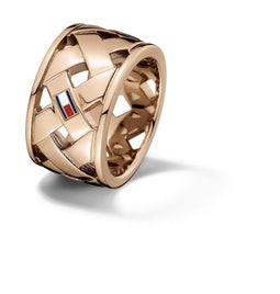 Tommy Hilfiger TJ2701025E - Dames Ring - Basket Weave - Roségoud (maat 58)
