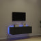 vidaXL - TV - Wandkast - met - LED - Verlichting - Zwart - Eik - 100x35x31 - cm