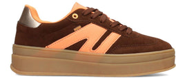 POSH by Poelman NOË - Dames Sneakers - Plateauzool 4,5 cm - Donker bruin
