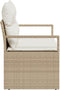 vidaXL - 2-Zits - Tuinbank - met - Kussens - Beige - Poly - Rattan