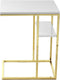 Floraya - Bijzettafel Lucilla - Goud/Glas - 48x35x60cm - Maximaal draagvermogen 15KG per blad - laptoptafel