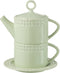 J-Line theepot + theemok - keramiek - groen