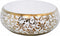 vidaXL - Opzetwasbak - ovaal - 59x40x15 - cm - keramiek - wit - en - goud