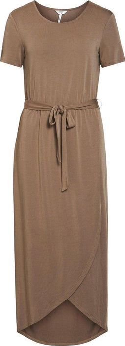 Object Objannie Nadia S/s Dress - Midi Jurk Dames - Bruin - Maat XS