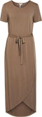 Object Objannie Nadia S/s Dress - Midi Jurk Dames - Bruin - Maat XS