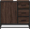 vidaXL - Wastafelkast - 65x33x60 - cm - bewerkt - hout - bruin - eikenkleur