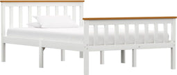 vidaXL - Bedframe - massief - grenenhout - wit - 120x200 - cm