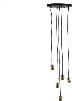 Hanglamp 5-Lichts Rond Galaxy Zwart