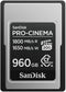 SanDisk PRO-CINEMA CFexpress Type A - 480GB - 1.800MB/s lezen 1.650MB/s schrijven