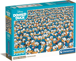 Clementoni - Puzzel - 1000 Stukjes - Impossible Donald Duck Compact - Vanaf 14 jaar