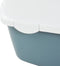 vidaXL - Kattenbak - met - deksel - 56x40x40 - cm - polypropeen - wit - en - blauw