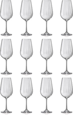 F2D Optic Luxe Wijnglas - Set van 12 - Elegante Kristalheldere Glazen - 55 cl - Ideaal voor Rode & Witte Wijn