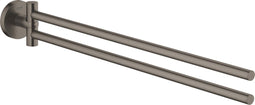 GROHE Essentials - Handdoekhouder - 2 beweegbare armen - hard graphite geborsteld (mat antraciet)