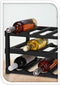 Excellent Houseware Wijnrek - Flessenrek 12x flessen - Zwart - Gerecycled kunststof - 39 x 30 x 25 cm