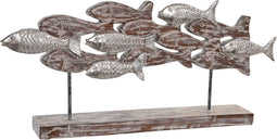 Decoratieve figuren DKD Home Decor Verouderde afwerking Bruin Aluminium Mangohout Spiralen (68 x 9 x 30 cm)