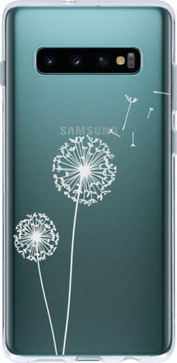 Hoesje Geschikt voor Samsung Galaxy S10 Plus Hoesje Siliconen - Design Backcover siliconen - Meerkleurig / Paardenbloem