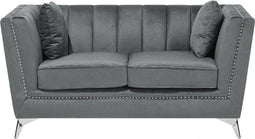 GAULA - Tweezitsbank - Grijs - Fluweel