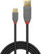 Lindy 36886 - USB 2.0 kabel - USB-A naar USB-C - 1 m - Zwart