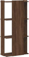 vidaXL - Boekenkast - 3-laags - 60x30x120 - cm - bewerkt - hout - bruin - eikenkleur