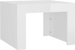 vidaXL - Salontafel - 50x50x35 - cm - bewerkt - hout - hoogglans - wit